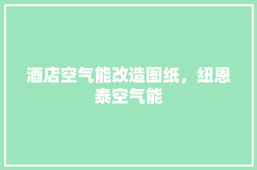 酒店空气能改造图纸，纽恩泰空气能 热水器
