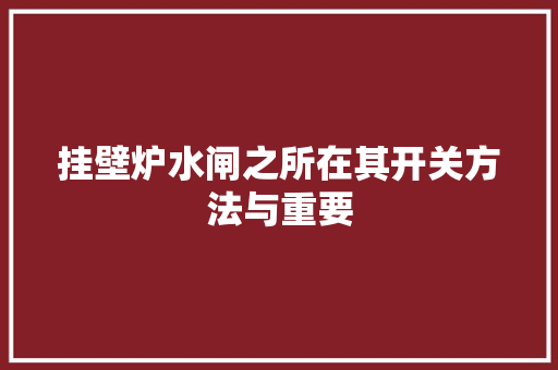 挂壁炉水闸之所在其开关方法与重要 清洁保养