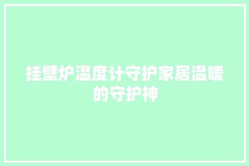 挂壁炉温度计守护家居温暖的守护神 冰箱
