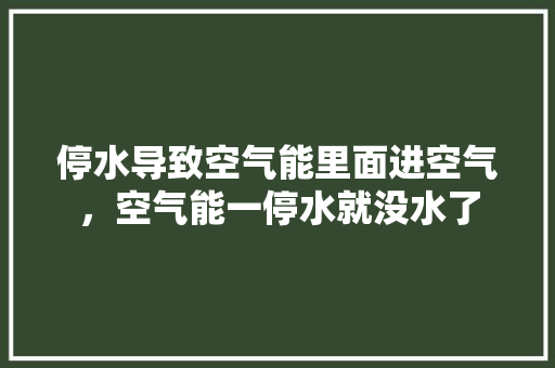 停水导致空气能里面进空气，空气能一停水就没水了 局部翻新