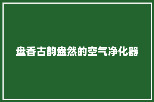 盘香古韵盎然的空气净化器 洁具维修