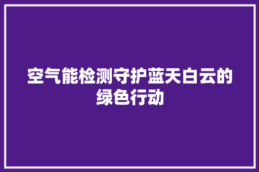 空气能检测守护蓝天白云的绿色行动 家居维修