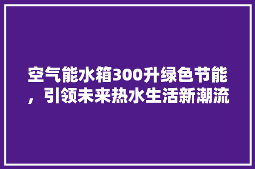 空气能水箱300升绿色节能，引领未来热水生活新潮流 热水器