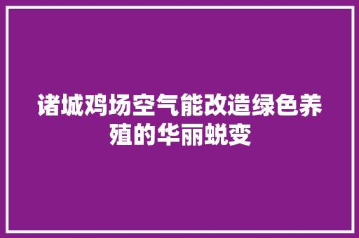 诸城鸡场空气能改造绿色养殖的华丽蜕变 空调