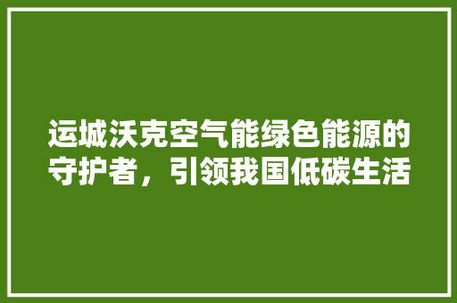 运城沃克空气能绿色能源的守护者，引领我国低碳生活新风尚 清洁保养
