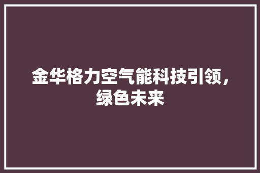 金华格力空气能科技引领，绿色未来 家电维护