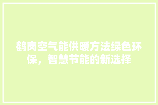 鹤岗空气能供暖方法绿色环保，智慧节能的新选择 空调