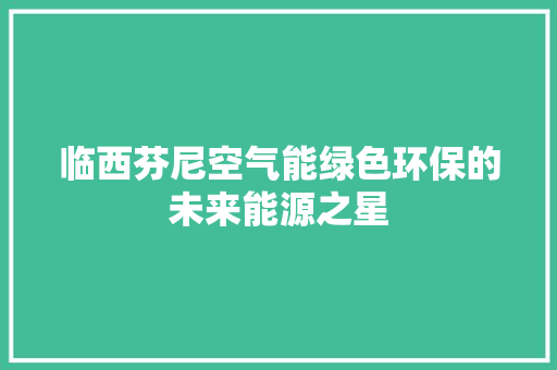 临西芬尼空气能绿色环保的未来能源之星 翻新改色