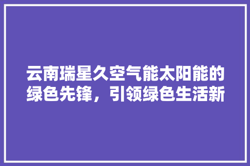 云南瑞星久空气能太阳能的绿色先锋，引领绿色生活新风尚 空调