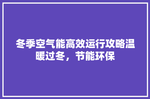 冬季空气能高效运行攻略温暖过冬，节能环保 热水器
