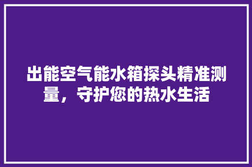 出能空气能水箱探头精准测量，守护您的热水生活 水电维修