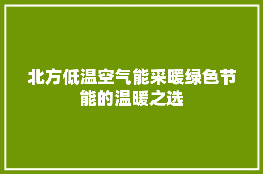 北方低温空气能采暖绿色节能的温暖之选 热水器