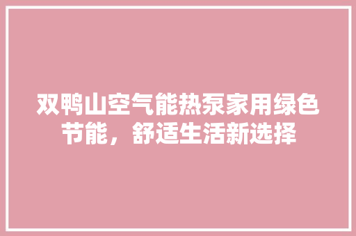 双鸭山空气能热泵家用绿色节能，舒适生活新选择 龙头管件