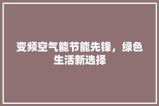 变频空气能节能先锋，绿色生活新选择 灯具安装