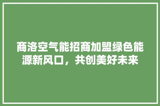 商洛空气能招商加盟绿色能源新风口，共创美好未来 龙头管件