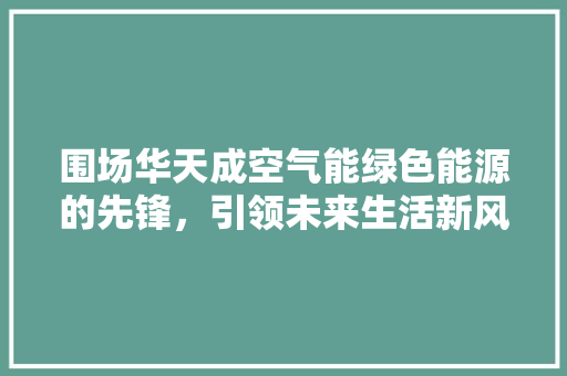 围场华天成空气能绿色能源的先锋，引领未来生活新风尚 水电维修