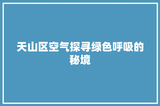 天山区空气探寻绿色呼吸的秘境 灯具安装