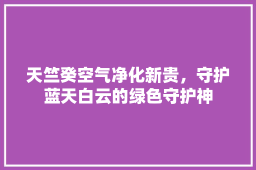 天竺癸空气净化新贵，守护蓝天白云的绿色守护神 龙头管件