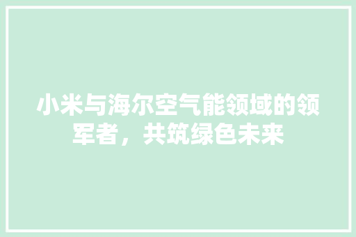 小米与海尔空气能领域的领军者，共筑绿色未来 洗衣机