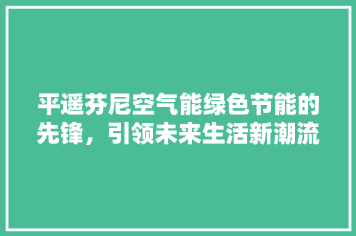 平遥芬尼空气能绿色节能的先锋，引领未来生活新潮流 龙头管件