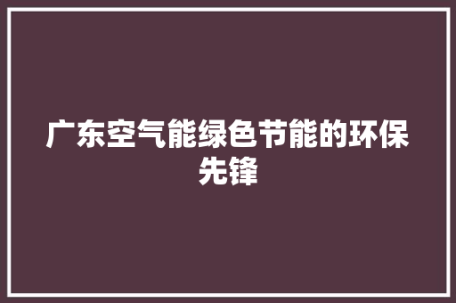 广东空气能绿色节能的环保先锋 水电维修