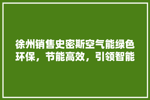 徐州销售史密斯空气能绿色环保，节能高效，引领智能家居新潮流 空调