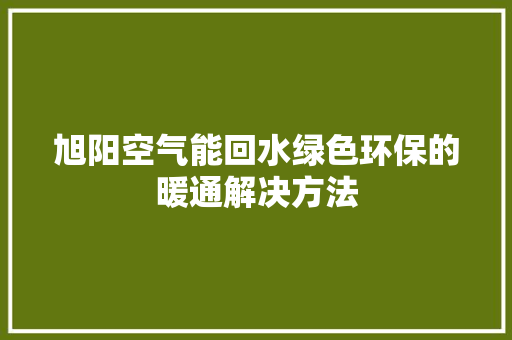 旭阳空气能回水绿色环保的暖通解决方法 家具修理