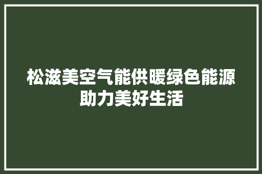 松滋美空气能供暖绿色能源助力美好生活 家电维护