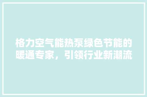 格力空气能热泵绿色节能的暖通专家，引领行业新潮流 洗衣机