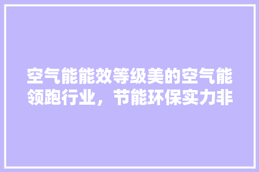 空气能能效等级美的空气能领跑行业，节能环保实力非凡 龙头管件
