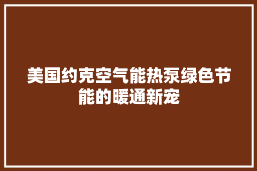 美国约克空气能热泵绿色节能的暖通新宠 洁具维修
