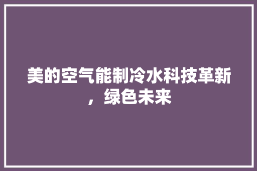 美的空气能制冷水科技革新，绿色未来 洗衣机