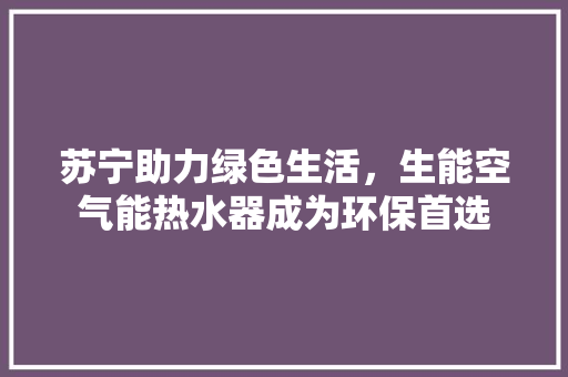 苏宁助力绿色生活，生能空气能热水器成为环保首选 家居维修