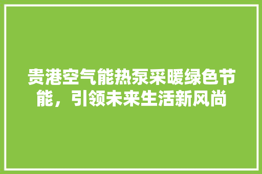 贵港空气能热泵采暖绿色节能，引领未来生活新风尚 洁具维修
