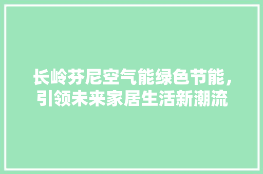 长岭芬尼空气能绿色节能，引领未来家居生活新潮流 清洁保养