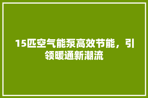 15匹空气能泵高效节能，引领暖通新潮流 贴膜