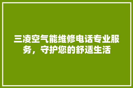 三凌空气能维修电话专业服务，守护您的舒适生活 局部翻新