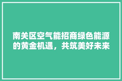 南关区空气能招商绿色能源的黄金机遇，共筑美好未来 龙头管件