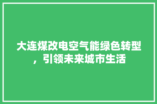 大连煤改电空气能绿色转型，引领未来城市生活 热水器