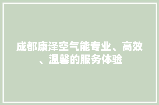 成都康泽空气能专业、高效、温馨的服务体验 洁具维修