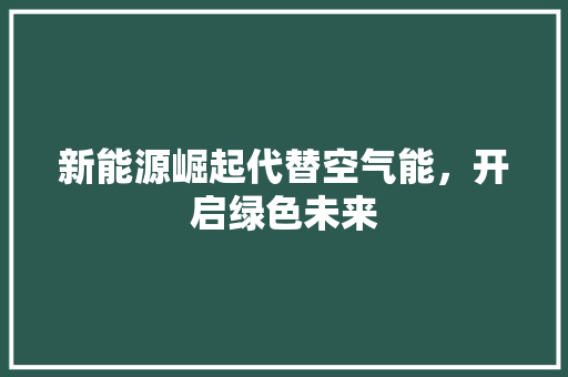新能源崛起代替空气能，开启绿色未来 空调