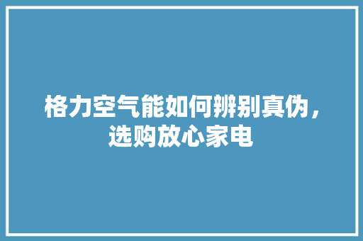 格力空气能如何辨别真伪，选购放心家电 灯具安装
