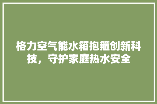 格力空气能水箱抱箍创新科技，守护家庭热水安全 装修设计