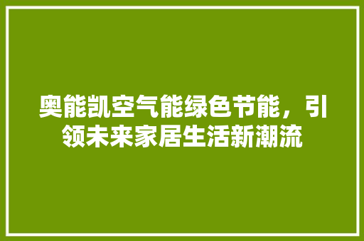 奥能凯空气能绿色节能，引领未来家居生活新潮流 家居维修