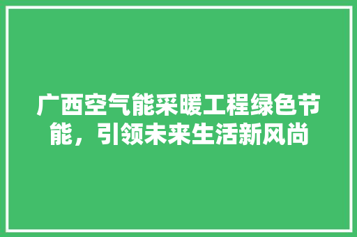 广西空气能采暖工程绿色节能，引领未来生活新风尚 旧房改造