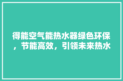 得能空气能热水器绿色环保，节能高效，引领未来热水生活 龙头管件