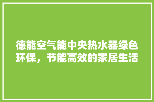 德能空气能中央热水器绿色环保，节能高效的家居生活新选择 热水器