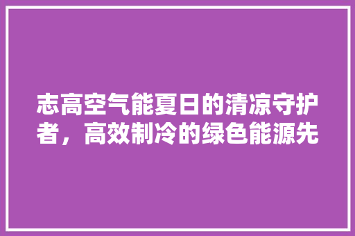 志高空气能夏日的清凉守护者，高效制冷的绿色能源先锋 翻新改色