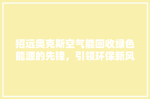 招远奥克斯空气能回收绿色能源的先锋，引领环保新风尚 贴膜