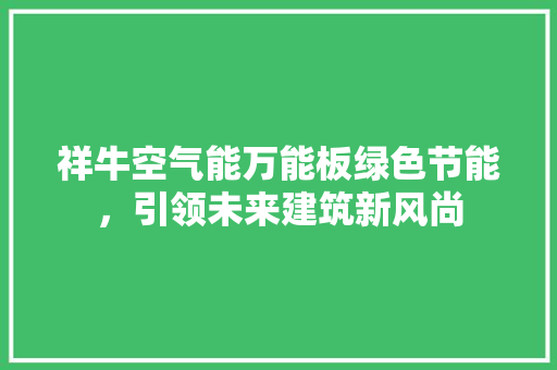 祥牛空气能万能板绿色节能，引领未来建筑新风尚 局部翻新